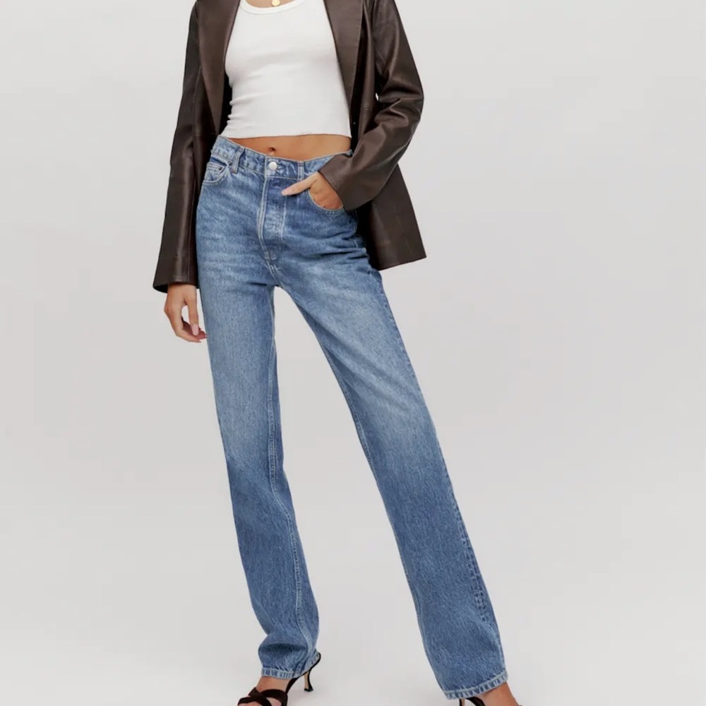 Reformation Cynthia High Rise Straight Long Jeans